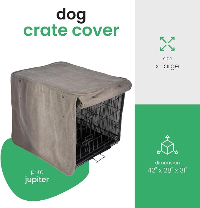 Molly Mutt Jupiter Dog Crate Cover, GOTS-Certified 100% Organic Cotton Canvas Cover for Dog or Puppy Kennel and Cage, Washable, Free of Harmful Chemicals, X-Large, Fits 42"x28"x31" Crate - Image 2