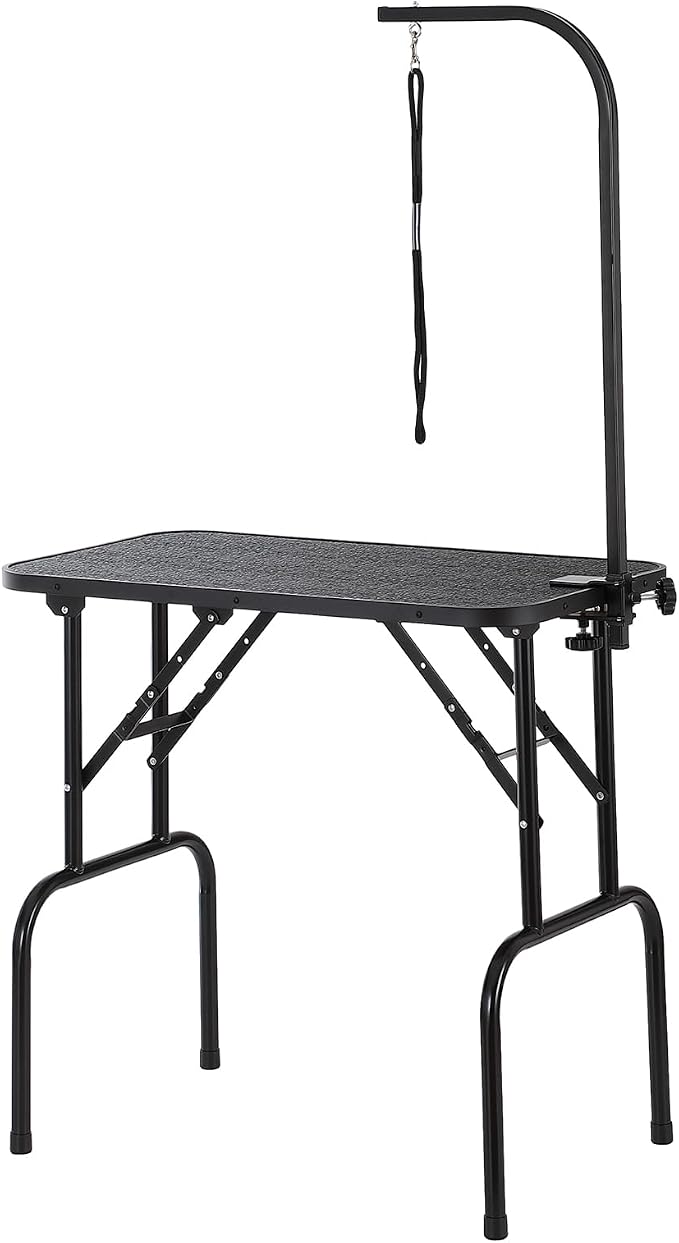 VEVOR Pet Grooming Table, 32 x18 Inch with Height Adjustable Arm, 220LBS Static Weight Capacity, Foldable Dog Groom Station with No-Sit Haunch Holder with Grooming Loop, for Medium and Small Dogs by VEVOR