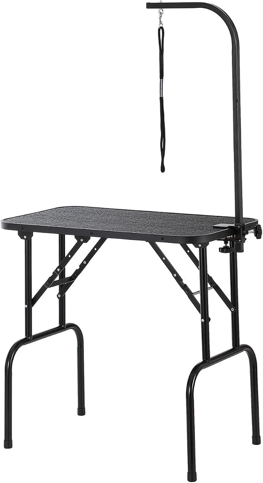 VEVOR Pet Grooming Table, 32 x18 Inch with Height Adjustable Arm, 220LBS Static Weight Capacity, Foldable Dog Groom Station with No-Sit Haunch Holder with Grooming Loop, for Medium and Small Dogs by VEVOR