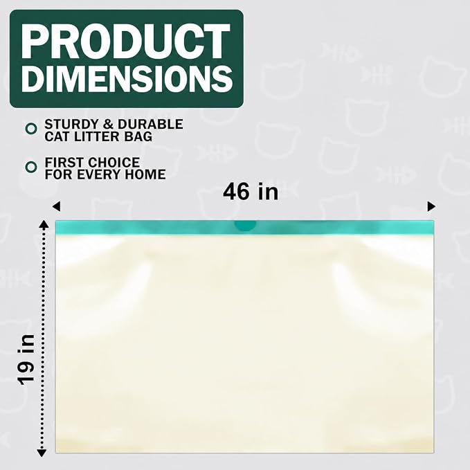 50 Count Extra Large Litter Box Liners, 46x19 Inches – Extra Thick, Heavy Duty - Image 2