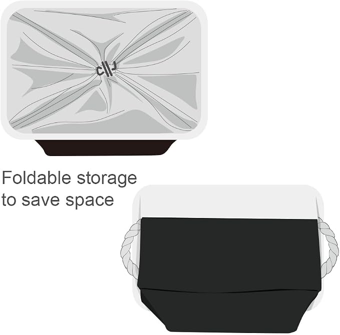 TheWarmHome Organization and Storage for Shelves - Extra Jumbo 3 Pack 20.5x15.7x13.8 inch Fabric Storage Basket for Organizing, Storage Bins for Shoes Towel Blanket (White & Black) - Image 7