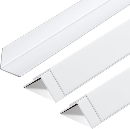Sasylvia 5 Pcs Wall Corner Protector Guards, Vinyl 1-1/8 x 48 Inches Corner Trim Molding, Avoid Scratching Scuffs, Ease Install and Cleaning for Door Countertop Furniture Cabinet Protection, White by Sasylvia