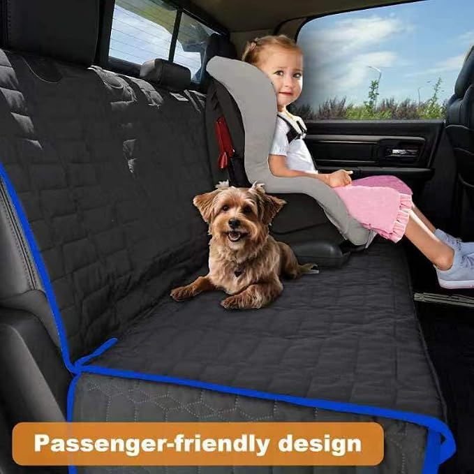 Dog Car Seat Cover for Back Seat, 61-Inch Waterproof Blue Bench Protector | Washable Seat Covers for Trucks, Nonslip Truck Car Seat Cover for F150, Ram 1500, GMC Sierra, Toyota and Silverado - Image 2