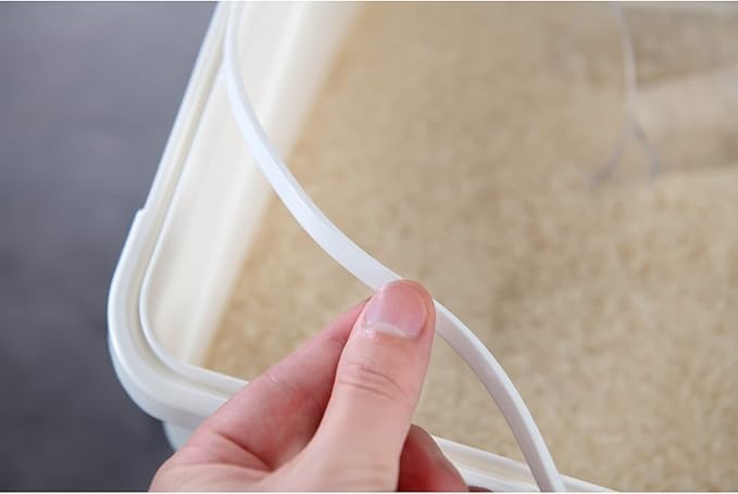 HANAMYA 25 Liter / 40 lbs Rice Storage Container with Measuring Cup, BPA free, For Rice | Grain | Pet Food | Flour, 2 count, White - Image 7