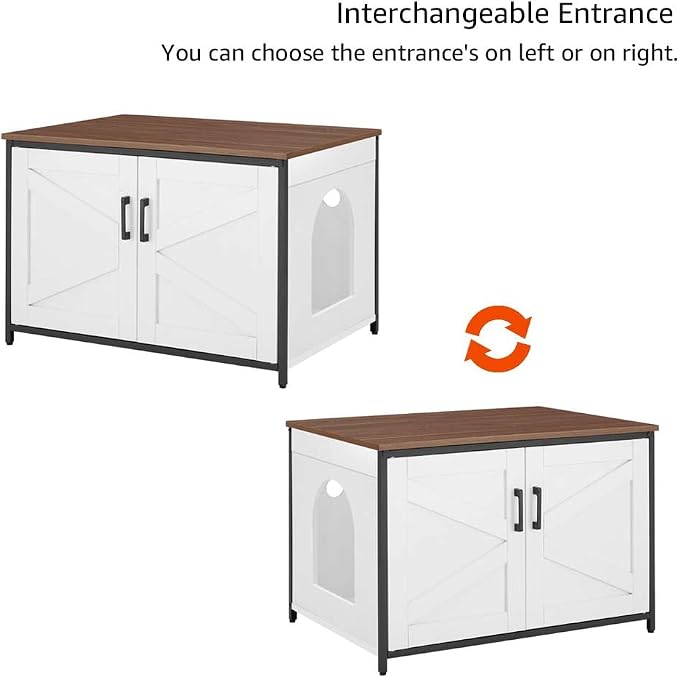 unipaws Top Opening Cat Litter Box Enclosure Furniture, Flip Top Design | XL Extra Large Cat Box, Friendly to Elderly People, High Jumbo Automatic Litter Box Cover Hidden for Large Cat - Image 6