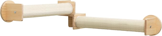 Trixie Cat Wall Furniture Set 5 - Cat Wall Corner Scratcher, Climbing Shelves - 2 Sisal Rope Scratching Posts - Elevated Shelf - Natural/White by TRIXIE