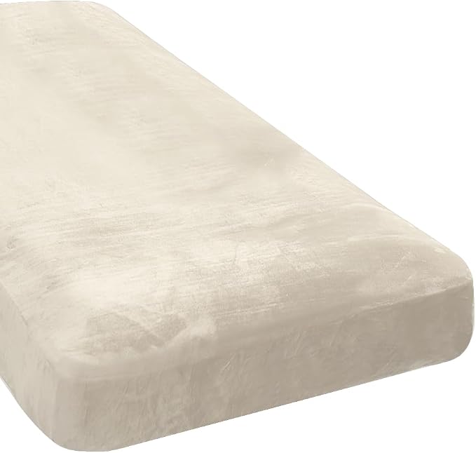 H.VERSAILTEX Velvet Stretch Individual Chaise Cover Sectional Couch Covers for L Shaped Sofa Both Left/Right Furniture Protector Seat Cushion Sofa Cover (1 Piece Chaise Cover, Ivory) by HVERSAILTEX