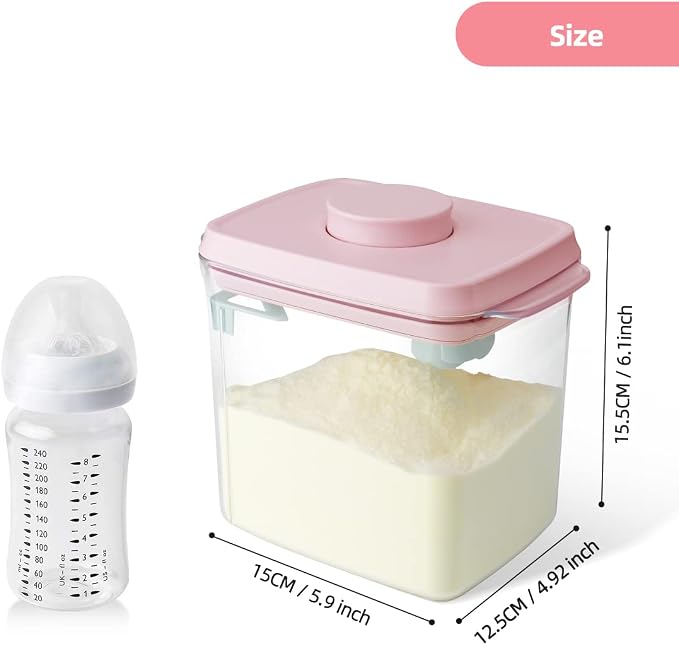Ankou Formula Container - 1700ml Airtight Formula Dispenser One Button Handy Milk Powder Container BPA-Free Storage Containers with Scoop and Scraper Transparent 730g - Image 6