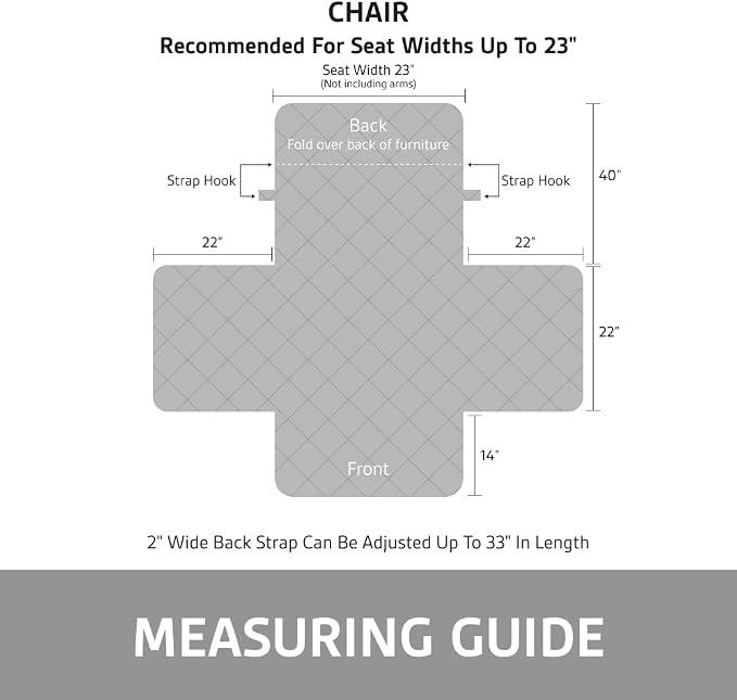 Sofa Shield 100% Waterproof Couch Cover with Patented Straps, Slip & Stain Resistant Furniture Protector, Machine Washable Sofa Slipcover for Dogs Cats Pets Kids, 23 inch Seat, Armchair, Dark Gray - Image 6