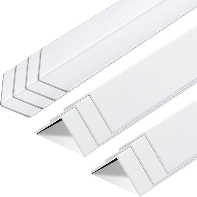 Sasylvia 10 Pcs Wall Corner Protector Guards, Avoid Scratching Scuffs, 1 x 48 Inches Vinyl Corner Trim Molding, Ease Install & Cleaning for Door Countertop Furniture Cabinet Protection by Sasylvia