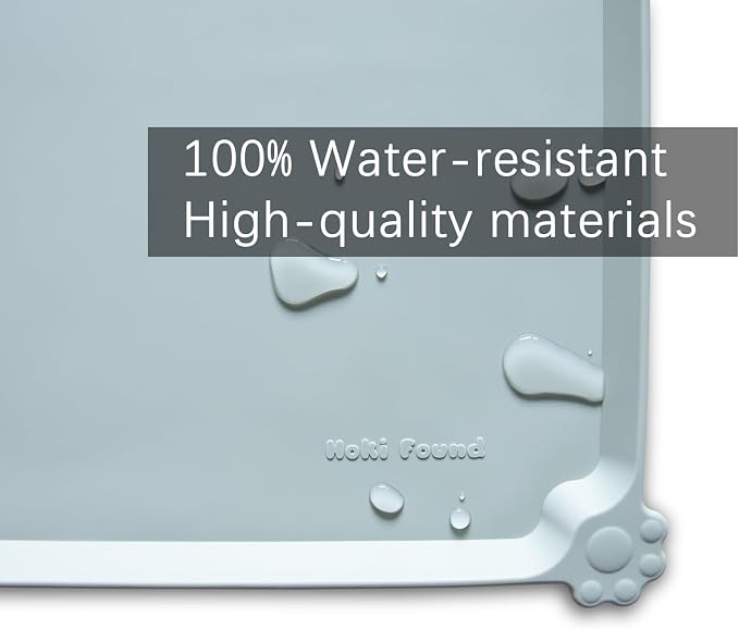 Hoki Found XX-Large Silicone Pet Food Mats Tray - Non Slip Pet Dog Cat Bowl Mats Placemat - Pet Water Mats for Carpet -Dog Pet Cat Feeding Mat - Waterproof Dog Cat Food Mats -Battleship - Image 3