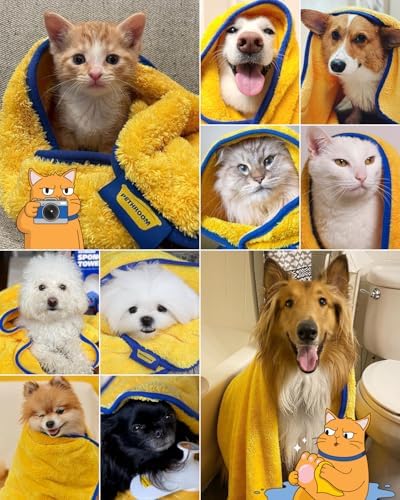 PETHROOM Ultra Absorbent Pet Towel | Quick-Drying, Soft Microfiber Dog & Cat Bath Towel | Lightweight, Durable, Fast Water-Soaking | Ideal for All Breeds (Large) 23.6" x 47.2" (Pack of 2) - Image 8