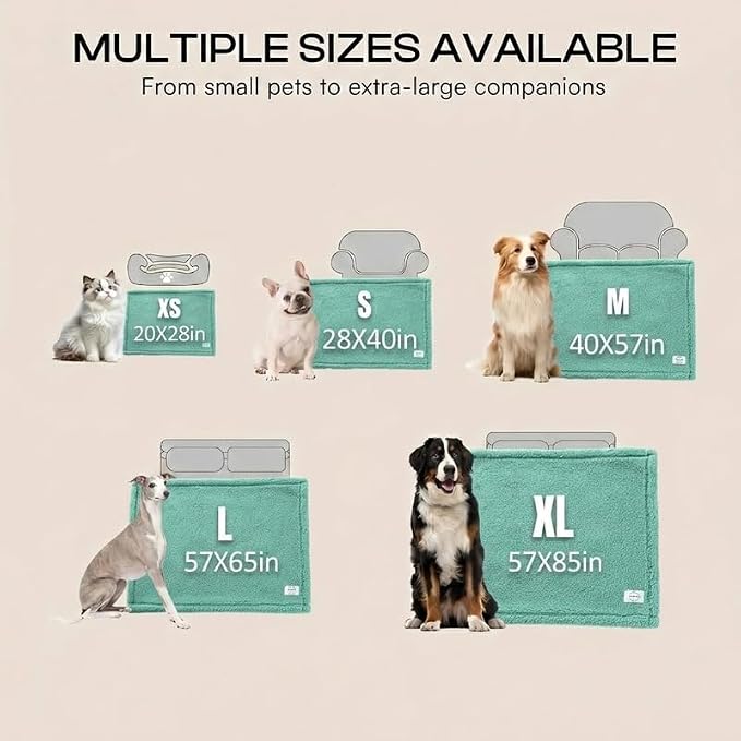 Green Dog Blanket for Pet Bed Cover Reversible Waterproof Puppy Fleece Blankets Leakproof Sofa Couch Cover Doggie Cat Pet Blanket for Warm Fluffy Washable Mat-Green,XL - Image 7