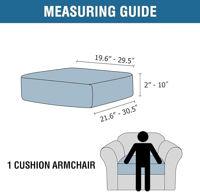 H.VERSAILTEX Velvet Stretch Couch Cushion Cover Plush Cushion Slipcover for Chair Cushion Furniture Protector Seat Cushion Sofa Cover(1 Piece Armchair Cushion Cover, Rust) - Image 2