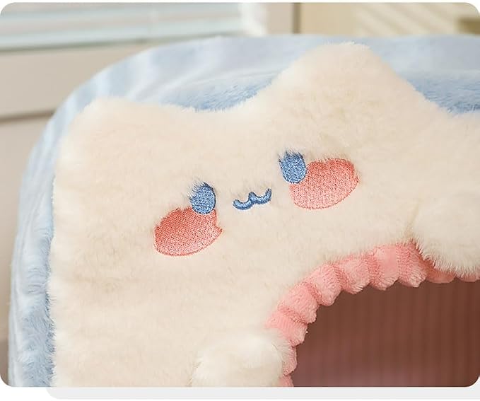 Cute Cat Bed for Indoor Pets - House Tent With Removable Washable Cushioned Pillow, Dog Bed With Cover Cave, Pet Bed (E) - Image 3