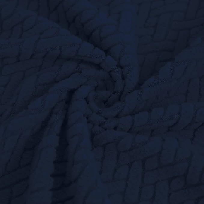 Easy-Going Stretch Jacquard Couch Cover, 1-Piece Soft Sofa Cover, Sofa Slipcover with Anti-Slip Foams, Washable Furniture Protector for Kids, Pets (Sofa, Navy Blue) - Image 5