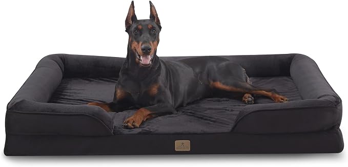 Bedfolks Orthopedic Dog Bed XXL, Waterproof Dog Sofa Bed for Giant Dogs, Egg Foam Pet Couch Bed with Removable Washable Cover and Nonslip Bottom, Black by Bedfolks