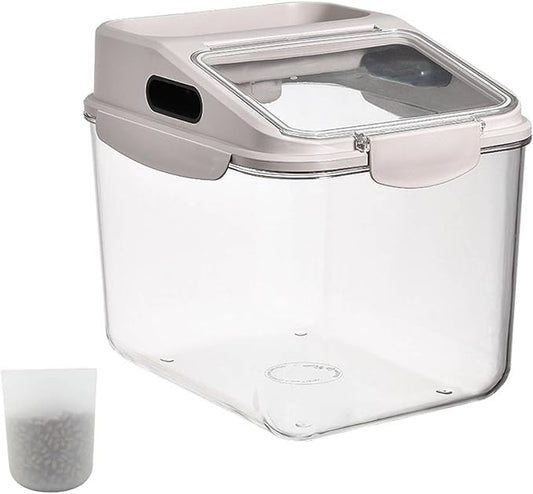 Fhiny 5.5LB Dog Food Storage Container, Airtight Pet Treat Bin Translucent Dry Food Grain Storage Barrels Sealed Bucket Moisture-Proof Plastic Cat Puppy Food Bin with Seal Locking Lid Keep Fresh by Fhiny