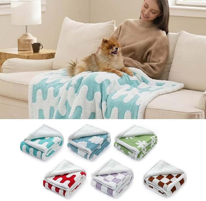Waterproof Pet Blanket,Dog Bed Covers Couch Sofa Stylish Jacquard Pets Throw Blankets for Puppy Cats Washable Reversible Furniture Protection Covers (Blue Wave,XL) - Image 2