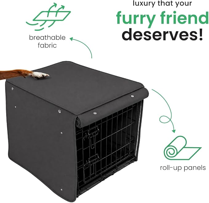 Molly Mutt I'm a Realist Dog Crate Cover, 100% Cotton Canvas Cover with 2 Roll-Up Panels, Ideal for Dog or Cat Crate, Durable, Washable, and Free of Harmful Chemicals, 36" x 23" x 25" - Image 5