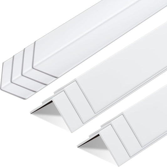 Sasylvia 10 Pcs 1-1/8 x60 Inches Wall Corner Protector Guard, Avoid Scratching Scuff, White Vinyl Corner Trim Molding, Easy Install & Cleaning for Door Countertop Furniture Cabinet Protection by Sasylvia