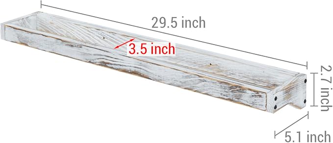 MyGift 30 Inch Shabby White Washed Solid Wood Wall Mounted Shoe Hanger Storage Rack, Hanging Shoes Organizer Shelf for Closet Mudroom Entryway, Set of 2 Holds 6 Pairs - Image 5