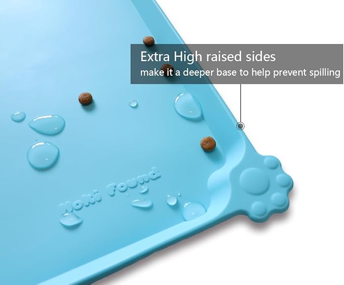 Hoki Found Large Silicone Non Slip Pet Dog Cat Bowl Mats - Waterproof Food Mats for Carpet - Arctic - Image 2