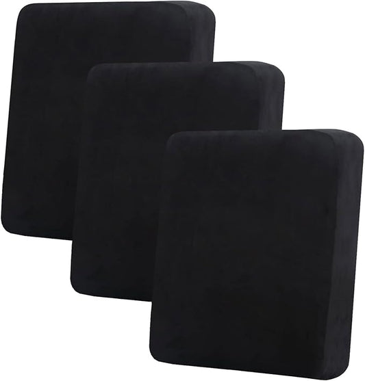 hyha Velvet Couch Cushion Covers, Sofa Covers for 3 Cushion Couch Washable | Soft Plush Sofa Slipcover, Elastic Bottom, Non-Slip Wear Resistant Furniture Protector, Ideal For Pets & Kids, 3 Pcs by hyha