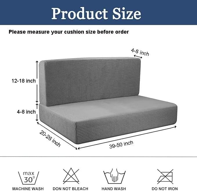 NILUOH RV Dinette Cushion Covers,Stretch Camper Cushion Slipcovers Replacement Sofa Cushions Washable Loveseat Slipcovers for Travel Trailer Couch (2 Bench Cover & 2 Backrest Cover, Color21) - Image 6