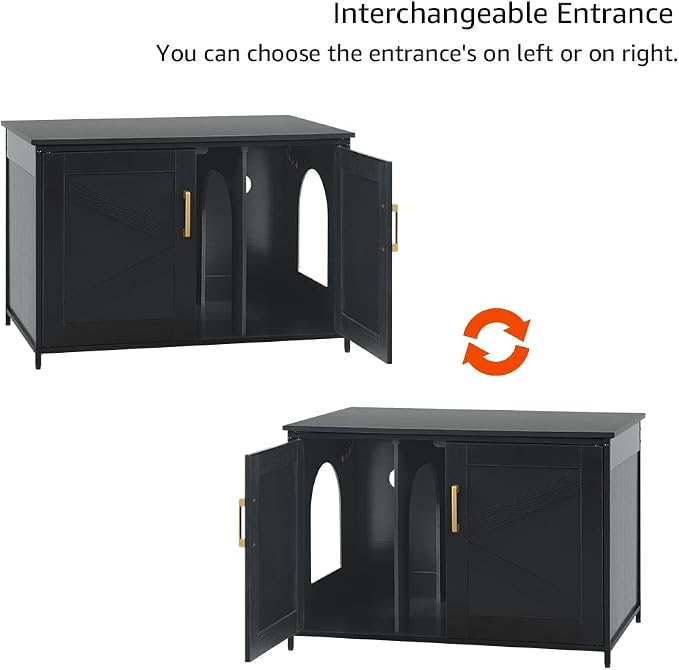 unipaws Top Opening Cat Litter Box Enclosure Furniture, Flip Top Design | XL Extra Large Cat Box, Friendly to Elderly People, High Jumbo Automatic Litter Box Cover Hidden for Large Cat - Image 6