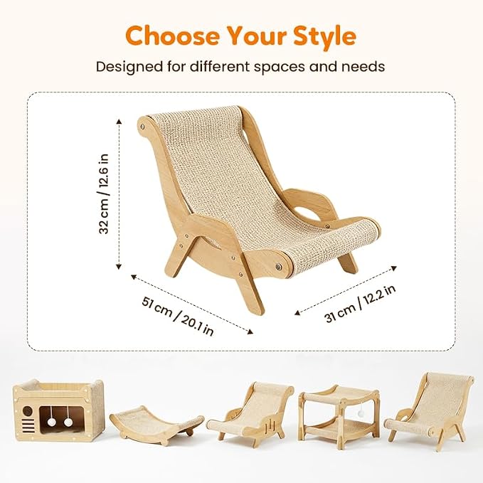 2026 New Cat Recliner Scraper Board, Large 2 in 1 Cat Recliner Scratch Board, Durable Cat Scratching Pad Cat Scratcher Bed Cardboard Cat Scratchers for Indoor Cats (E) - Image 2