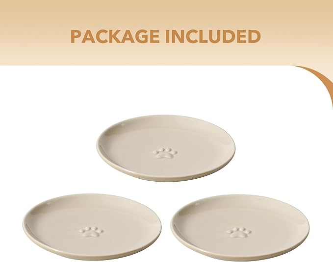 Havniva Ceramic Cat Food Plate, Shallow Cat Dishes for Indoor Cats Set of 3 | Wide Opening, 6” Ceramic Cat Plates, Cat Bowls for Wet & Dry Food, Non-slip Rubber Base, Whisker Friendly Cat Bowl - Image 6