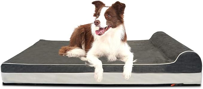 Laifug Orthopedic Dog Beds for Large Dogs,4.5" Memory Foam Dog Beds,Durable Water Proof Liner Removable and Washable, Nonskid Bottom, Grey 46"x28"x8" by Laifug