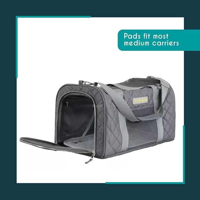 rocket & rex Washable Cat & Dog Carrier Pad, Reusable Liner Insert (2pk) | Waterproof, extra-small (17.5"x11"). Fits litter boxes, crates & travel carriers. OEKO-TEX certified, chemical-free. - Image 2