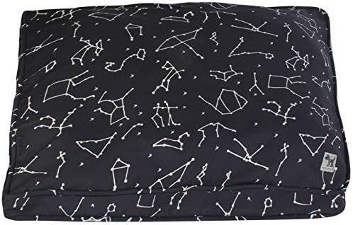 Molly Mutt Sheepy Wool Crate Mat - 100% Cotton Canvas Cover with Temperature-Regulating 100% Natural Wool-Filled Insert Dog Bed - Soft & Supportive Wool-Filled Bed - (42"x28"x2.5", Rocketman) by MollyMutt
