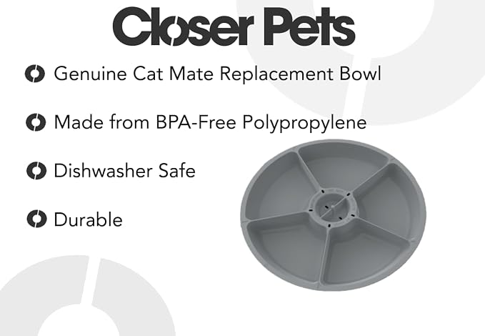 Cat Mate Replacement Bowl - Spare Bowl Compatible with Cat Mate and Closer Pets C500 5-Meal Automatic Pet Feeder - Image 2