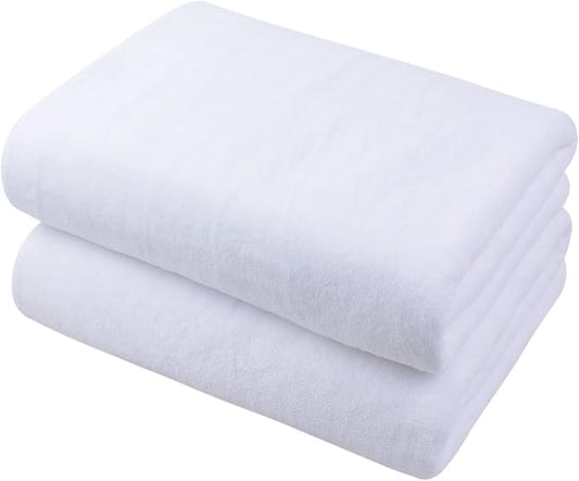 KinHwa Microfiber Bath Towel 30x60inch 2 Pack Extra Large Bathroom Towels,Ultra Absorbent Shower Towel Set,Quick Dry Soft Bath Sheets for Spa, Swimming, Pool- White | Large absorbent bath towel for shower, spa, swimming, pool. Soft quick dry microfiber... by KinHwa