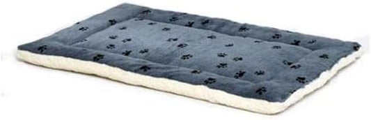 MidWest Homes for Pets QuietTime Giant Reversible Paw Print Pet Bed, Soft Faux Fur & Fleece 54-Inch Crate Mat for XXL Dogs, Machine Washable, Blue and Cream by MidWestHomesForPets
