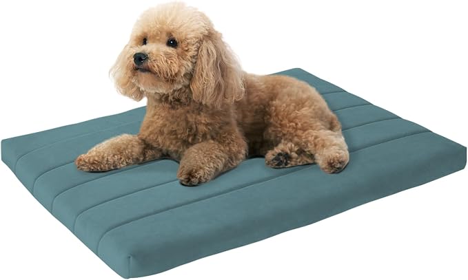 BALANCE Dog Crate Bed, Orthopedic Dog Bed Pad with Waterproof Liner, Washable Crate Foam Pet Mat for Large, Medium, Puppy Dogs Breeds, Powder Blue, 30"x19"x1.6" by BalancePet