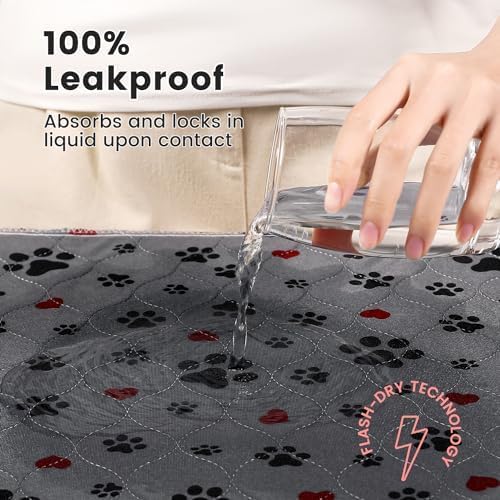 Washable Pee Pads for Dogs,2 Pack Extra Large 48"x48" Super Absorbent Reusable Puppy Pads,Non-Slip 100% Waterproof Dog Pee Pads,Pet Training Pads for Couch, Crate,Potty Training,Floor - Image 3
