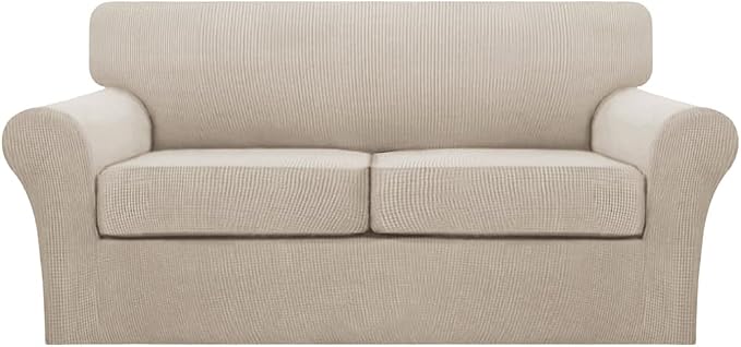 Turquoize 3 Piece Sofa Covers for 2 Cushion Couch Sofa Slipcover Soft Couch Cover for Dogs-Washable Sofa Furniture Covers with 2 Individual Cushion Covers, Feature Fabric (2 Cushion Sofa,Island Fossi) by Turquoize