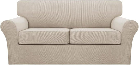 Turquoize 3 Piece Sofa Covers for 2 Cushion Couch Sofa Slipcover Soft Couch Cover for Dogs-Washable Sofa Furniture Covers with 2 Individual Cushion Covers, Feature Fabric (2 Cushion Sofa,Island Fossi) by Turquoize