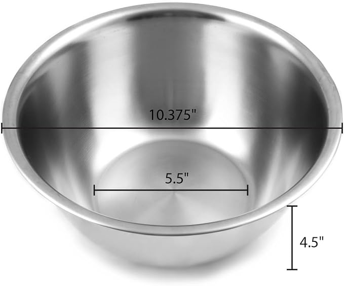 Fox Run Stainless Steel Mixing Bowl, Set of 3 Nesting Mixing Bowls | 4.25, 6.25 & 10.75 Quart Mixing Bowl Set | Double Wall Construction For Temperature Retention | Dishwasher Safe Mixing Bowls - Image 6