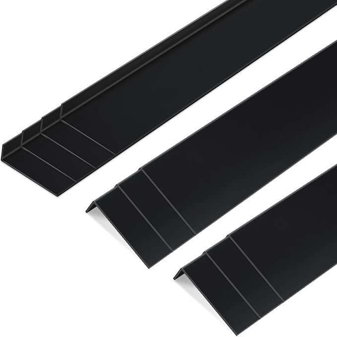 Sasylvia 10 Pcs 3 x 1 x 36 Inches Wall Corner Protector Guards, Avoid Scratching Scuffs, Black Vinyl Corner Trim Molding, Ease Install & Cleaning for Door Countertop Furniture Cabinet Protection by Sasylvia