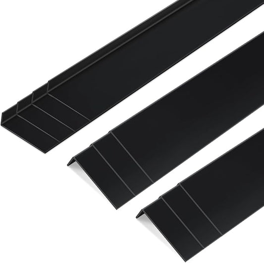 Sasylvia 10 Pcs 3 x 1 x 36 Inches Wall Corner Protector Guards, Avoid Scratching Scuffs, Black Vinyl Corner Trim Molding, Ease Install & Cleaning for Door Countertop Furniture Cabinet Protection by Sasylvia