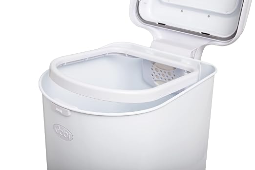 Ubbi Pet Waste Pail, White | Odor-Locking Cat Litter Disposal System, Stainless Steel Pet Waste Can with Safety Lock & Scoop, No Special Bags Required - Image 3