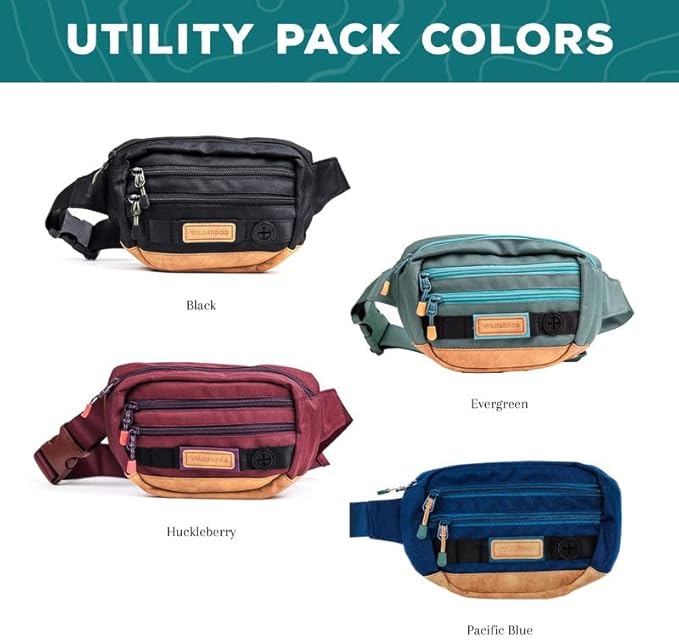 Wilderdog Utility Fanny Pack stores Treats, Balls, Keys in 3 Pockets with adjustable strap and Poop Bag dispenser (Evergreen) - Image 7