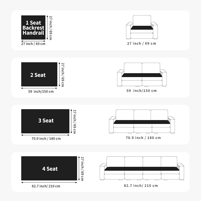 Sofa Couch Cover, Sofa Covers for Dogs Washable, Non-Slip Striped Sofa Slipcovers for Sectional Sofa, Sofa Cover Furniture Protector for L Shaped(Light Brown, 27.6"x 70.9") - Image 6