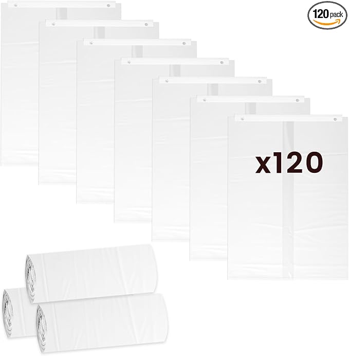120 Pcs Self-Sealing Drawer Cat Litter Bags for Pet Snowy + Cat Litter Box | Pre-Punched Holes Anti-Shifting, Thickened & Wear-Resistant, Leakproof Secure Liner, Lock Litter Odor, Quick Install by Unknown