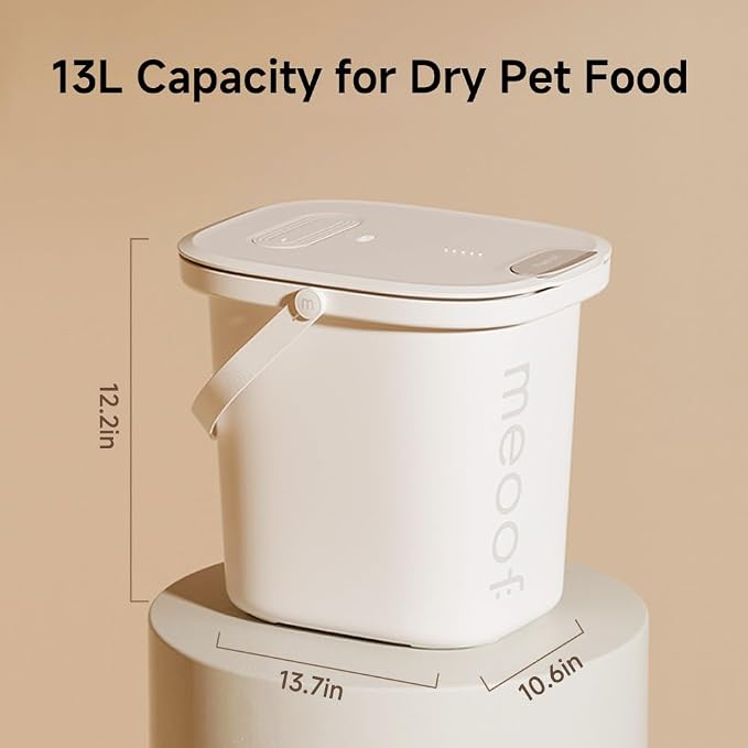 Vacuum Pet Food Storage Airtight Dry Pet Food Bucket 13L/15 lb Dog Food Storage Container for Dogs Cats Small Animals Rechargeable Sealed Storage Bin with Scoop Keep Pet Food Fresher - Image 2